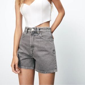 Zara Gray Denim Shorts
